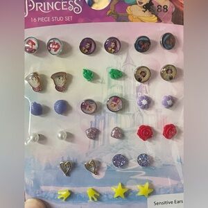 🔴 3/$12 Disney Princess 16 Piece Stud Earring Set! NEW!